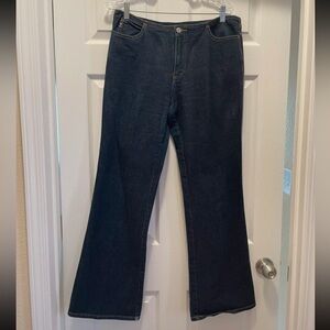 Guess Flare Jeans Dark Wash Mid Rise Stretch Denim Y2K Woman's Size 32